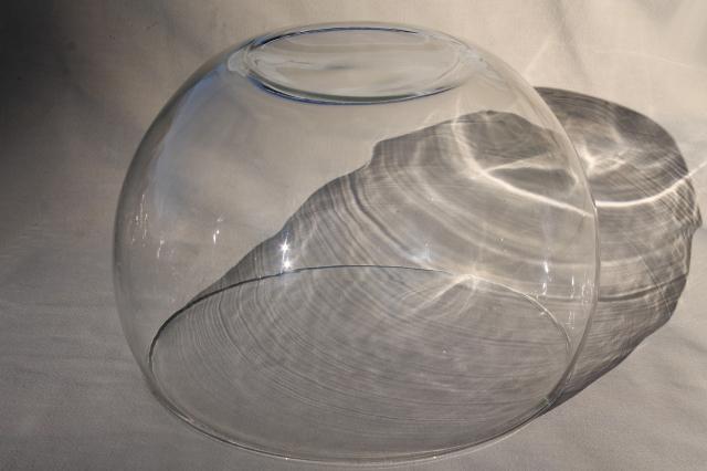 MCM vintage set roly poly glasses punch cups w/ glass ladle & huge round fishbowl punch bowl