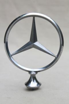 Mercedes emblem hood ornament, vintage part saved off of an old car