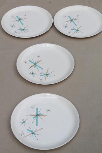 Salem North Star mid-century mod vintage atomic starburst luncheon plates