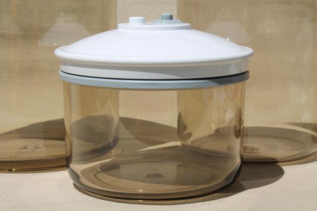Tilia FoodSaver canisters, smoke plastic vacuum seal food saver storage jars