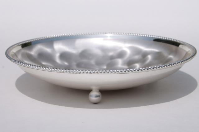 WMF Ikora moire silver metal serving dishes, mid-century modern vintage trays