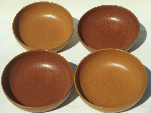 Agatized wood melamine bowls, retro mid-century vintage salad set