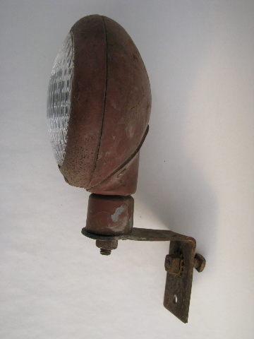 Antique farm tractor utility/work light old red paint