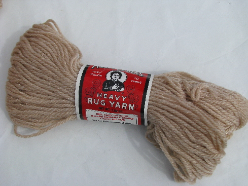 Aunt Lydia's heavy rug yarn new old stock vintage, beige light tan