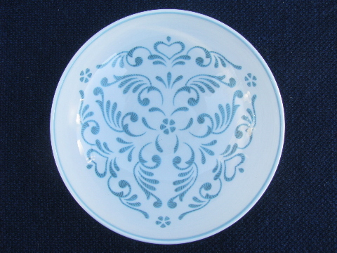 Blue Fancy Franciscan ware china,  vintage pottery dinnerware set for 8