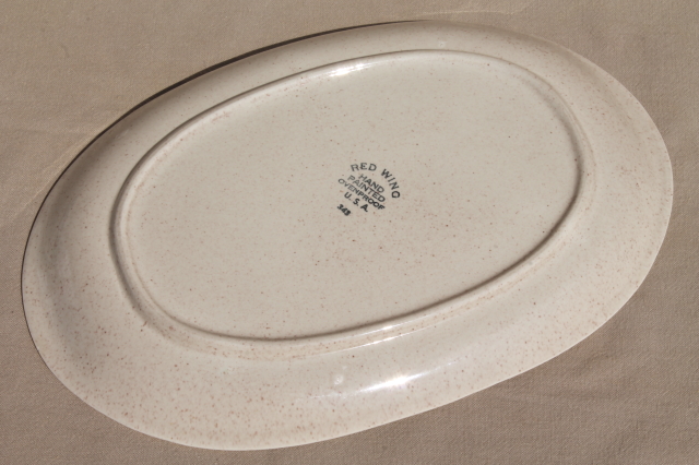 Bob White Red Wing pottery platter, mod 1950s vintage ceramic dinnerware