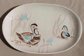Bob White Red Wing pottery platter, mod 1950s vintage ceramic dinnerware