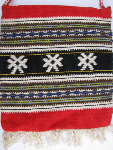 Boho retro vintage Mexican Indian blanket shoulder bag, purse or tote