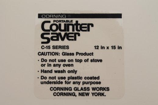 Calico Rose Corelle Corning ware glass counter saver, countertop trivet board