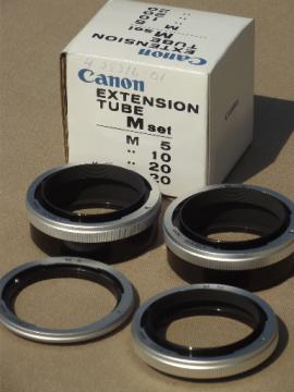 Canon camera lens extension tube set, 4 extension tubes M5, M10, M20,M20