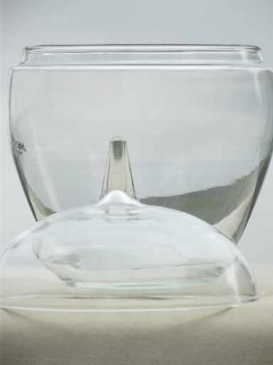 Clear glass apple cookie jar canister from vintage country kitchen