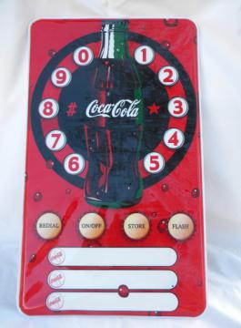 Coca-Cola wall mounting poster phone/telephone w/vintage Coke bottle
