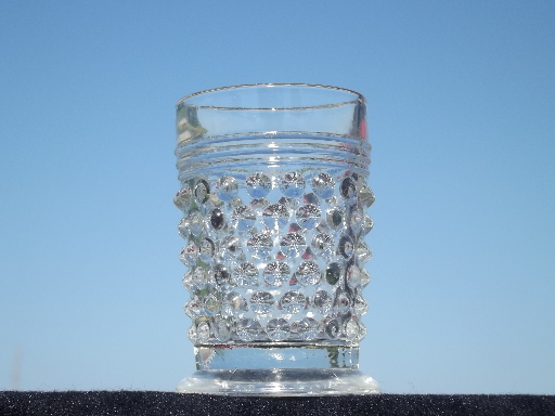 Cordial or shot glasses, vintage hobnail pattern glass liqueurs set