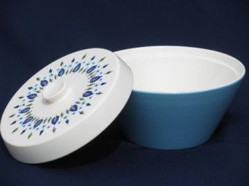 Covered serving bowl / tureen, Swiss Chalet vintage Marcrest pottery