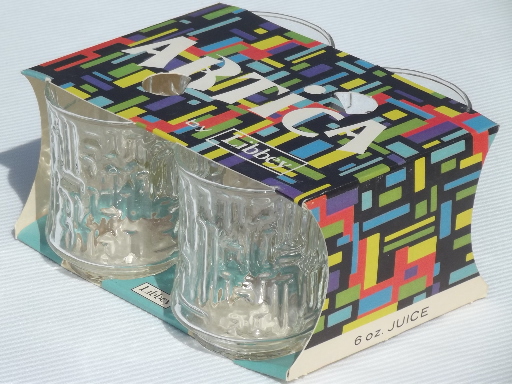 Danish mod vintage Libbey glasses mint in box set Artica glassware for 12
