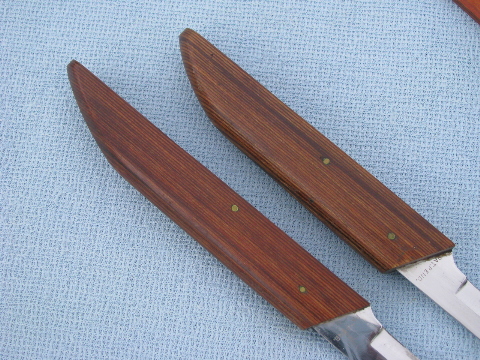Danish modern vintage Robeson/Shuredge knives teak handles&knife block
