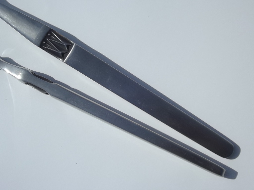 Danish modern vintage stainless steel carving knives & fork set, Japan blades