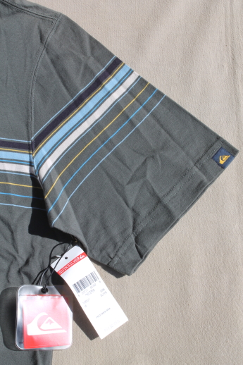 Deadstock Quiksilver label tees, crew neck t shirt & striped polo collar shirts