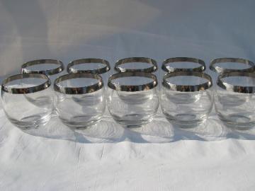 Dorothy Thorpe mid-century modern vintage mod silver band glasses, roly-poly shape