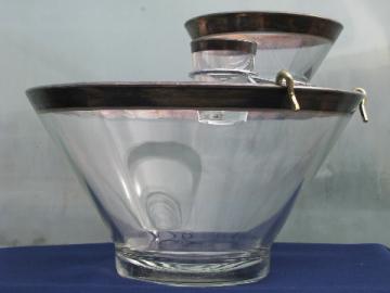 Dorothy Thorpe mid-century modern vintage wide silver band chip and dip bowl