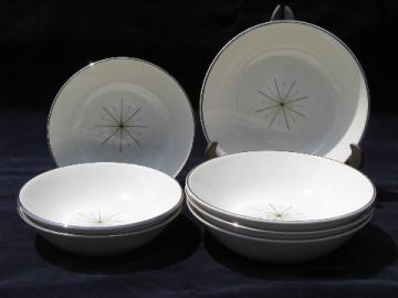 Eames era MCM atomic starburst Modern Star soup bowls, fruit bowls lot