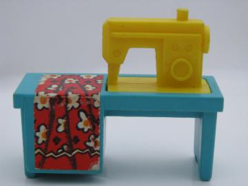 Fisher-Price little people dollhouse sewing machine, 70s-80s vintage