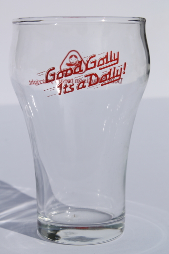 Good Golly, it's a Dolly! vintage Dolly Madison bakery advertising glasses