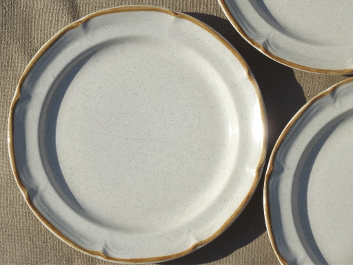 Hearthside baroque stoneware salad plates set, vintage Japan pottery