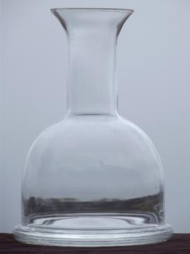 Heavy glass carafe or ship's decanter, mod vintage weighted bottom bottle