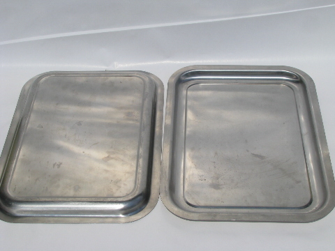 Heavy stainless steel trays for industrial or professional kitchen use