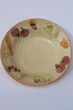 Huge ceramic Spaghetti bowl, mid-century mod vintage Los Angeles pottery