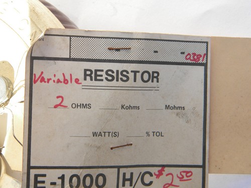 Huge Hardwick-Hindle/Ohmite 2 ohm variable resistor/potentiometer