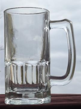 Huge heavy glass mug, giant size big beer stein as large as a pitcher!