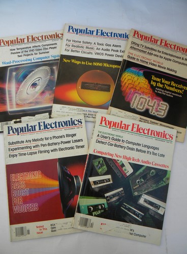 Huge lot 1980s vintage Popular Electronics magazines full year+