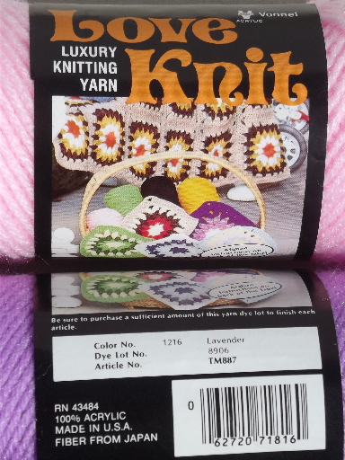 Huge lot acrylic baby yarn, Love Knit, Jamie, Red Heart knitting / crochet yarn