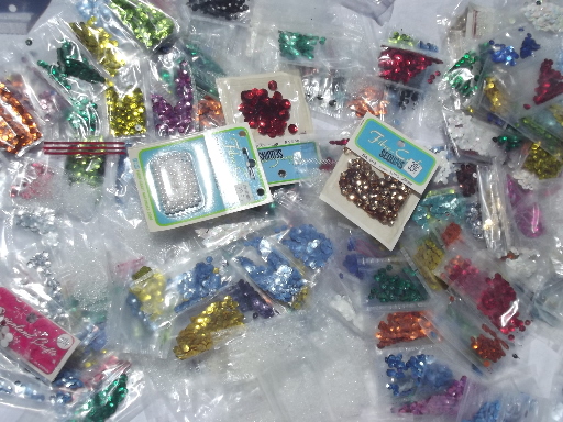 Huge lot Christmas ornament craft decorations, sequins, glitter, beads