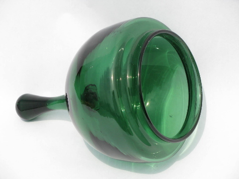 Huge mod torpedo shape green glass apothecary jar, retro 60s vintage