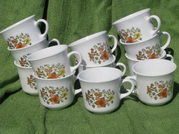 Indian Summer Corelle retro 70s 80s vintage Corning glass coffee cups