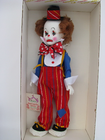 Jethro clown doll, mint in vintage Effanbee box