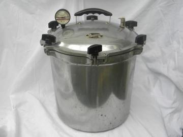 Large 24 quart All-American aluminum pressure cooker canner w/wire racks
