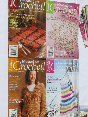 Large lot Annie's crochet pattern magazines, crocheting patterns
