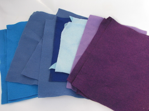 Lot 6 lbs felt fabric, sheets and scraps, newer blends and vintage wool felt