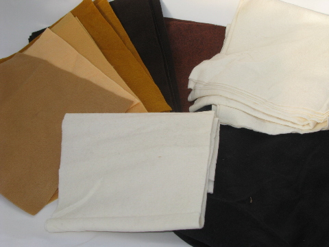 Lot 6 lbs felt fabric, sheets and scraps, newer blends and vintage wool felt