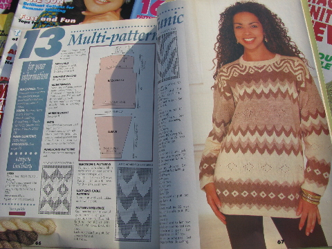 Lot 68 back issues Machine Knitting News pattern magazines