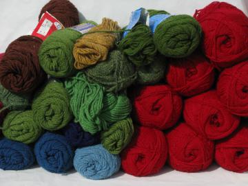Lot acrylic yarn, 4 lbs assorted fall colors knitting/crochet skeins