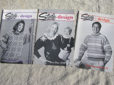 Lot knitting machine pattern back issue magazines, Studio Design/White