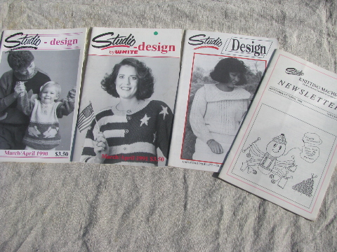 Lot knitting machine pattern back issue magazines, Studio Design/White