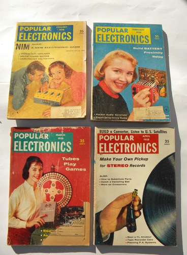 Lot of 1950s vintage Popular Electronics magazines w/DIY projects