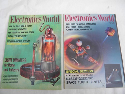 Lot of 1964 Electronics World magazines w/graphics & advertising
