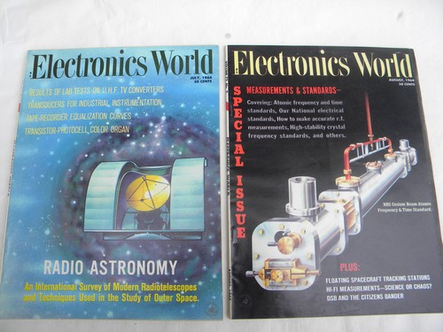 Lot of 1964 Electronics World magazines w/graphics & advertising